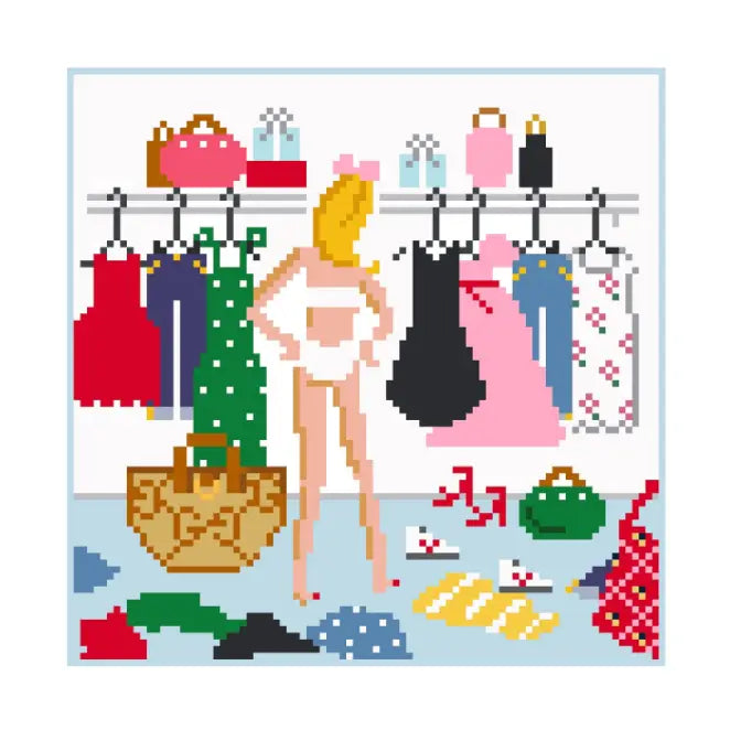 JV198 - Nothing To Wear Needlepoint Canvas