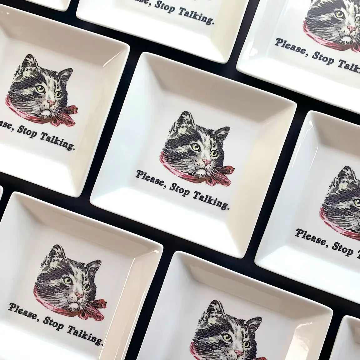 "PLEASE STOP TALKING" - CAT TRINKET TRAY