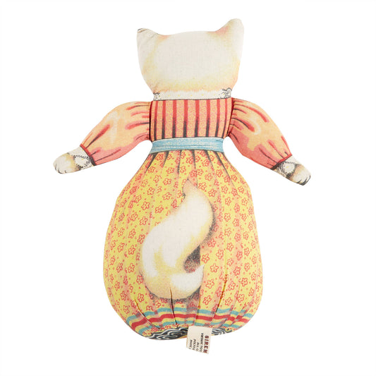 Mrs. Kitty Pillow 12.5"x9" Cotton Vintage Toy Style