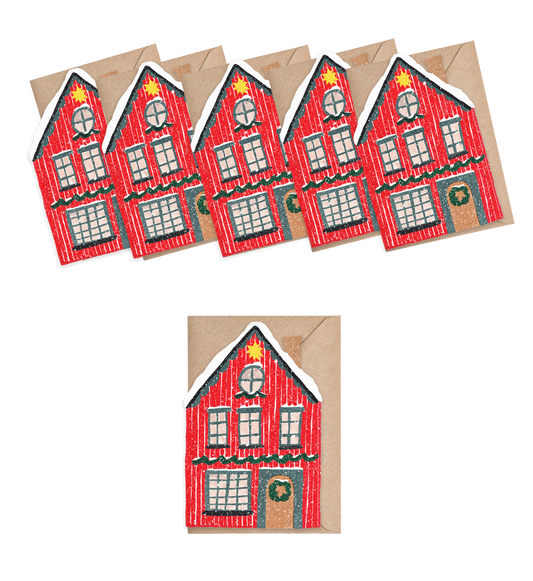 Red Cottage Mini Cards - box of 6