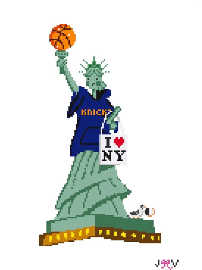 JV273 - Lady Liberty Knicks NYC Needlepoint Canvas