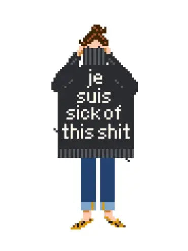 JV191 - Je Suis Girl Needlepoint Canvas