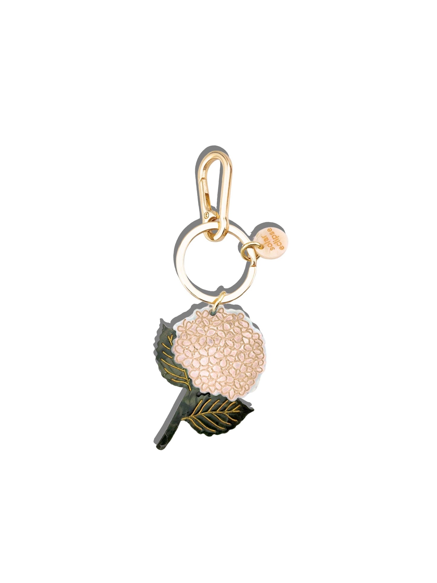 Hand-painted Hydrangea Bag Charm + Keychain | Eco-Friendly