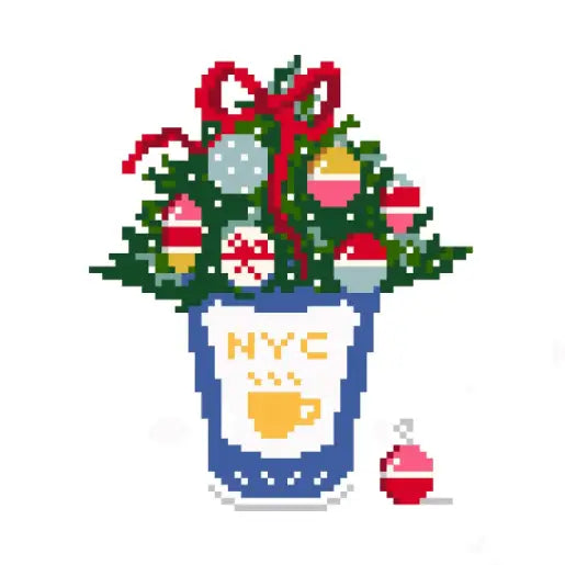 JV166 - NYC Anthora Cup Winter Needlepoint Canvas