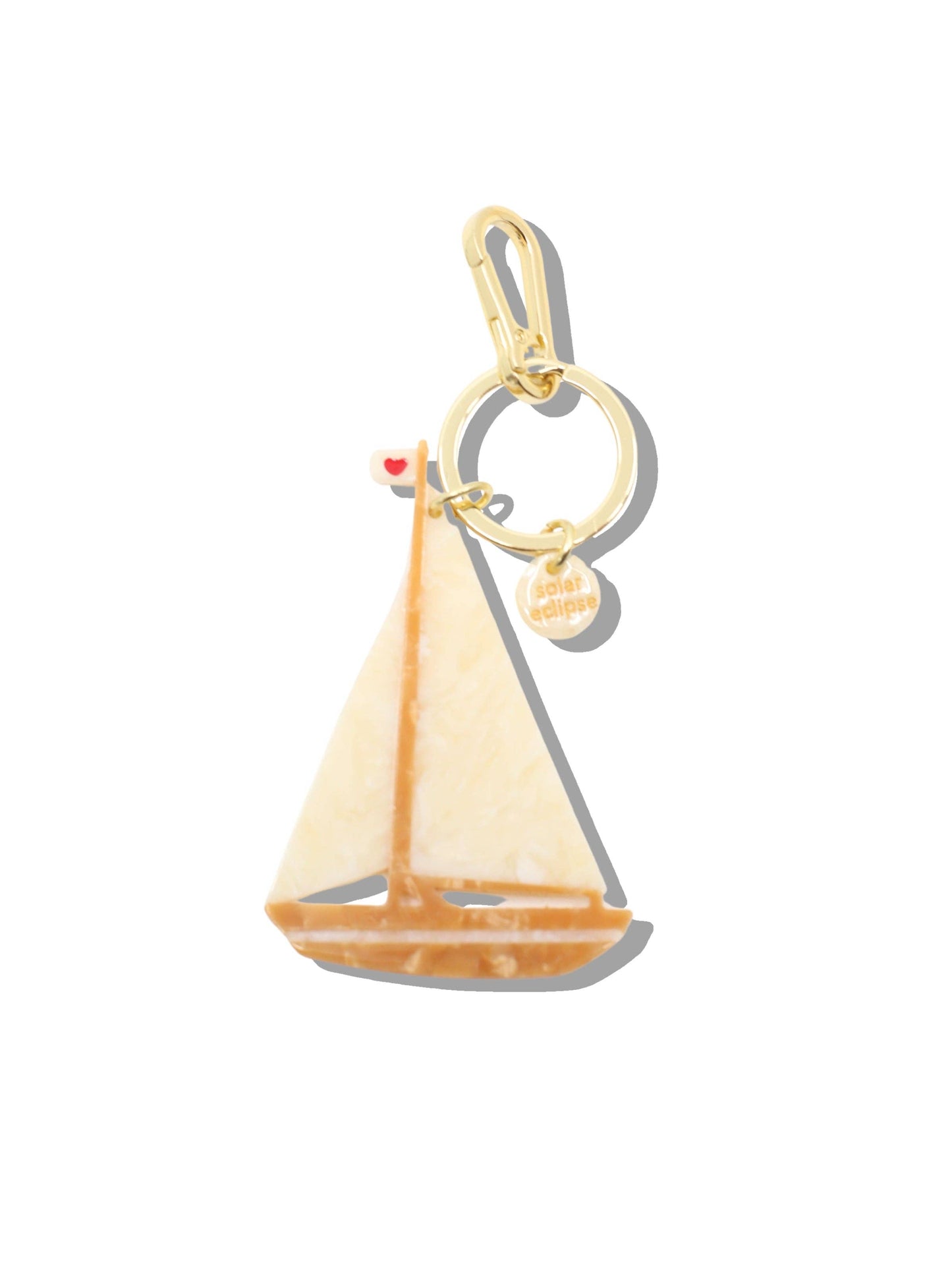 Hand-painted Sailboat Bag Charm + Keychain | Eco-Friendly