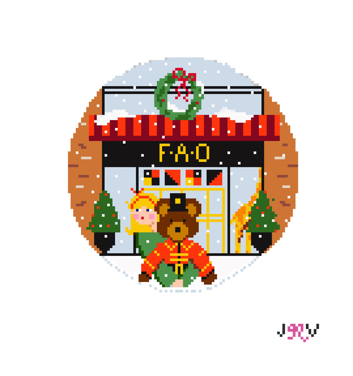 JV201 - FAO Blonde Round Needlepoint Canvas