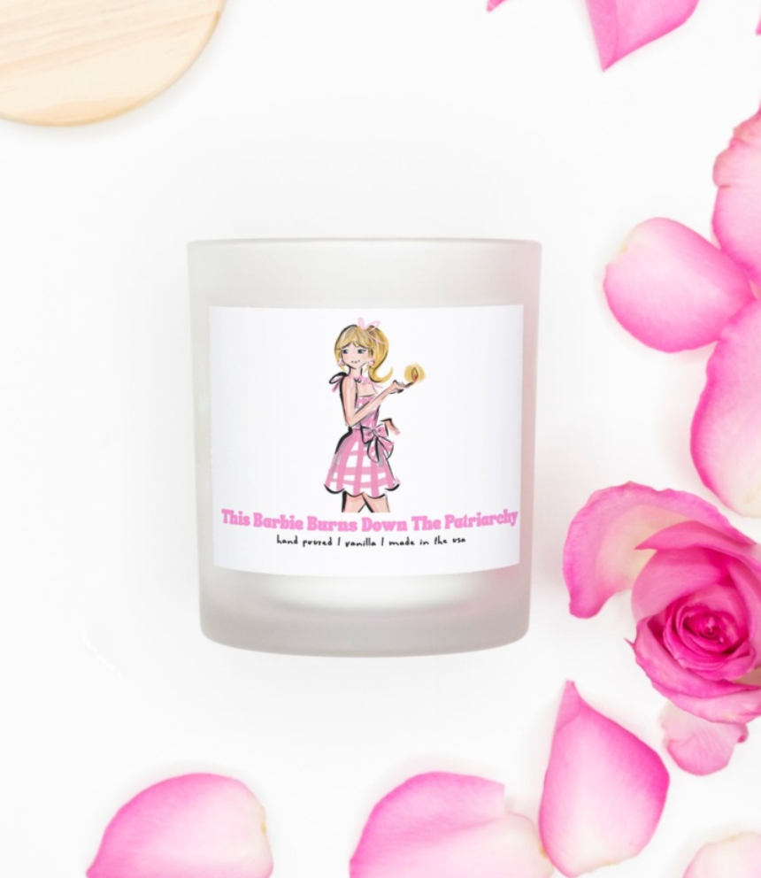 Barbie Burn Down the Patriarchy Candle