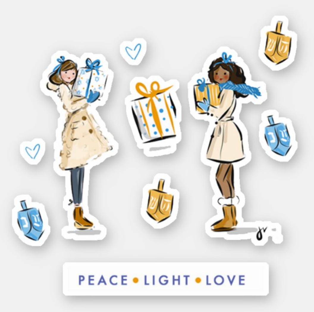Hanukkah Peace Love Light Sticker