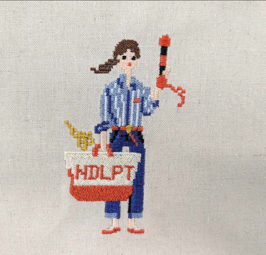 Ruffle Edge Tote Bag - Needlepoint