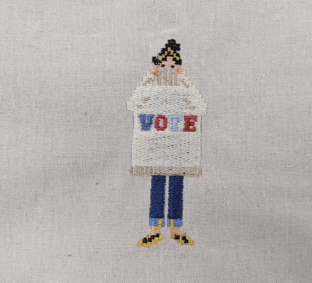 Ruffle Edge Tote Bag - Vote