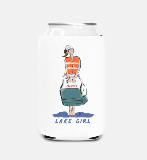 Lake Girl Beer or Seltzer Koozie
