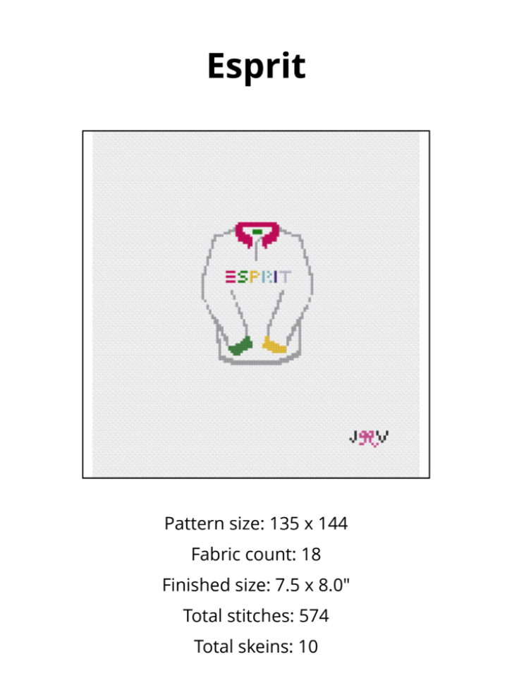 Esprit Shirt Digital Needlepoint Chart