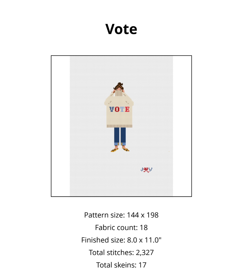 Vote Digital Needlepoint Chart