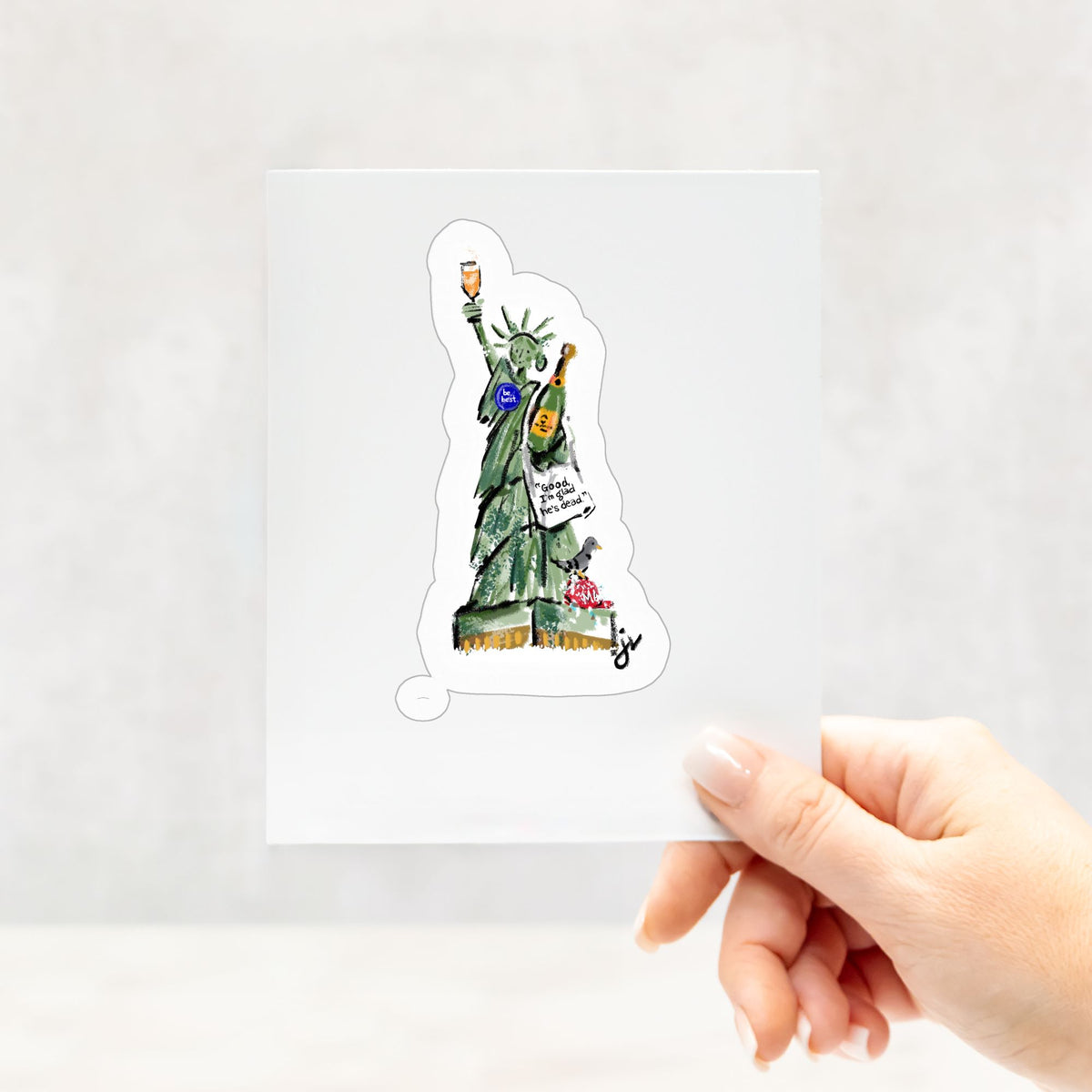 Lady Liberty Champagne Celebration Sticker