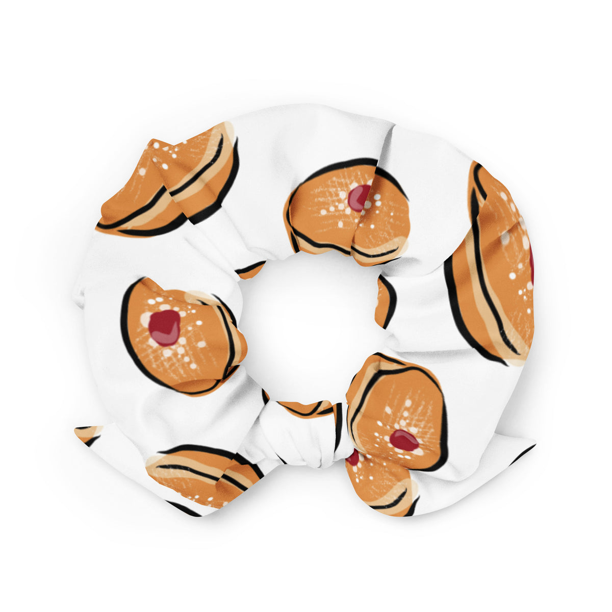 Jelly Donut Hanukkah Scrunchie