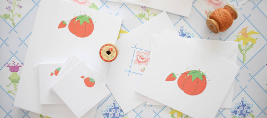 Tomato Pincushion Notelets