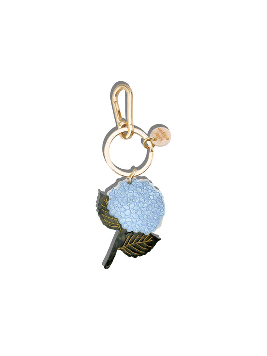 Hand-painted Hydrangea Bag Charm + Keychain | Eco-Friendly