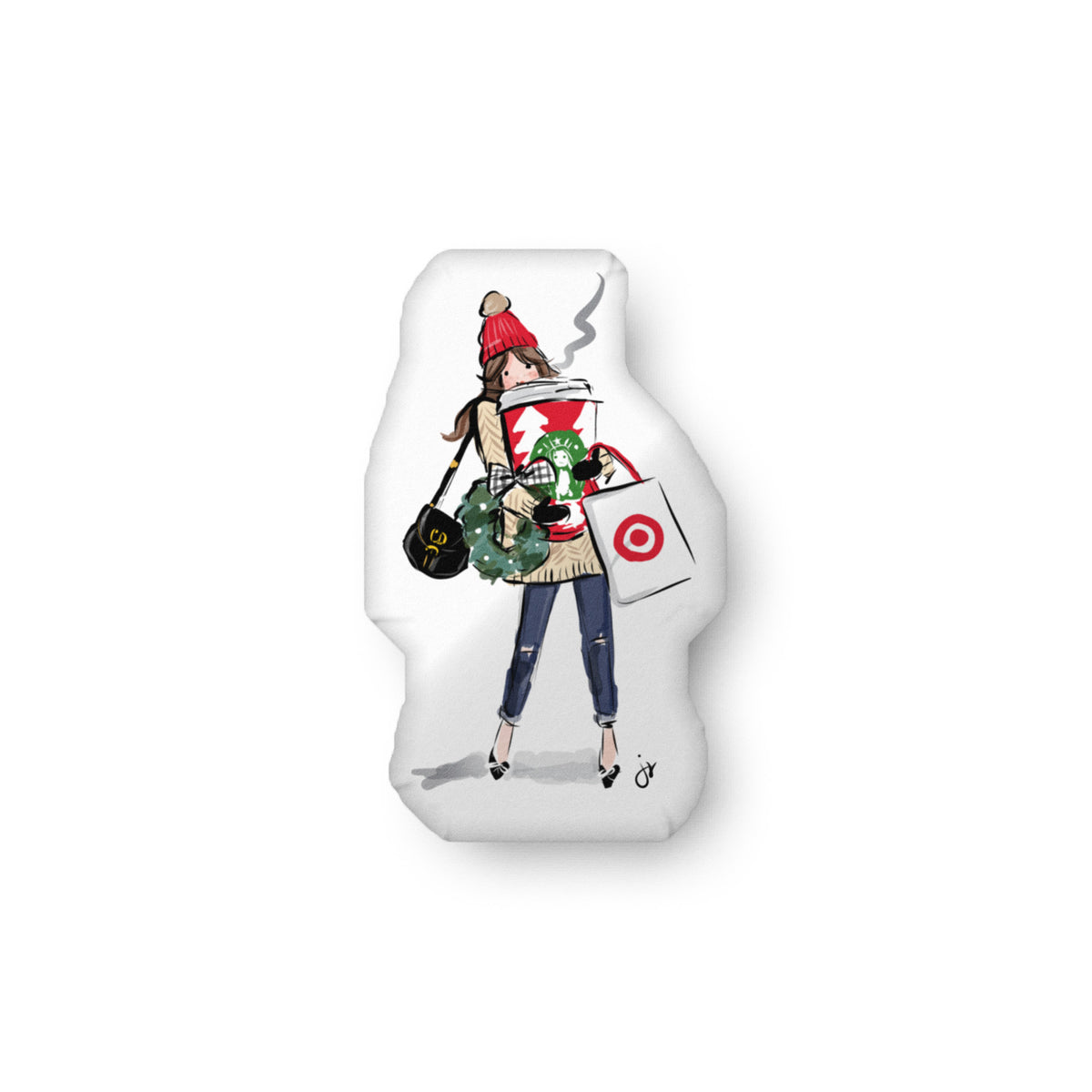 Target Holiday Girl Pillow