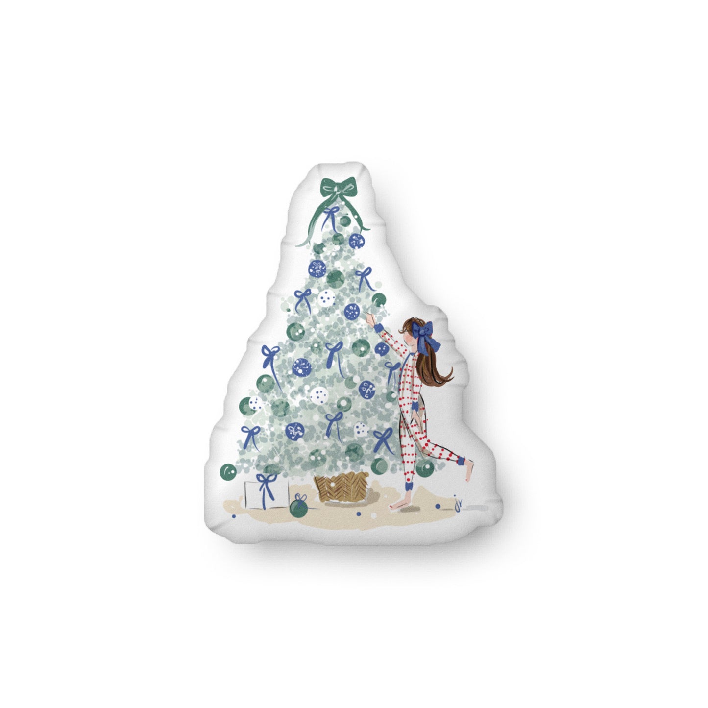 Blue Christmas Pillow