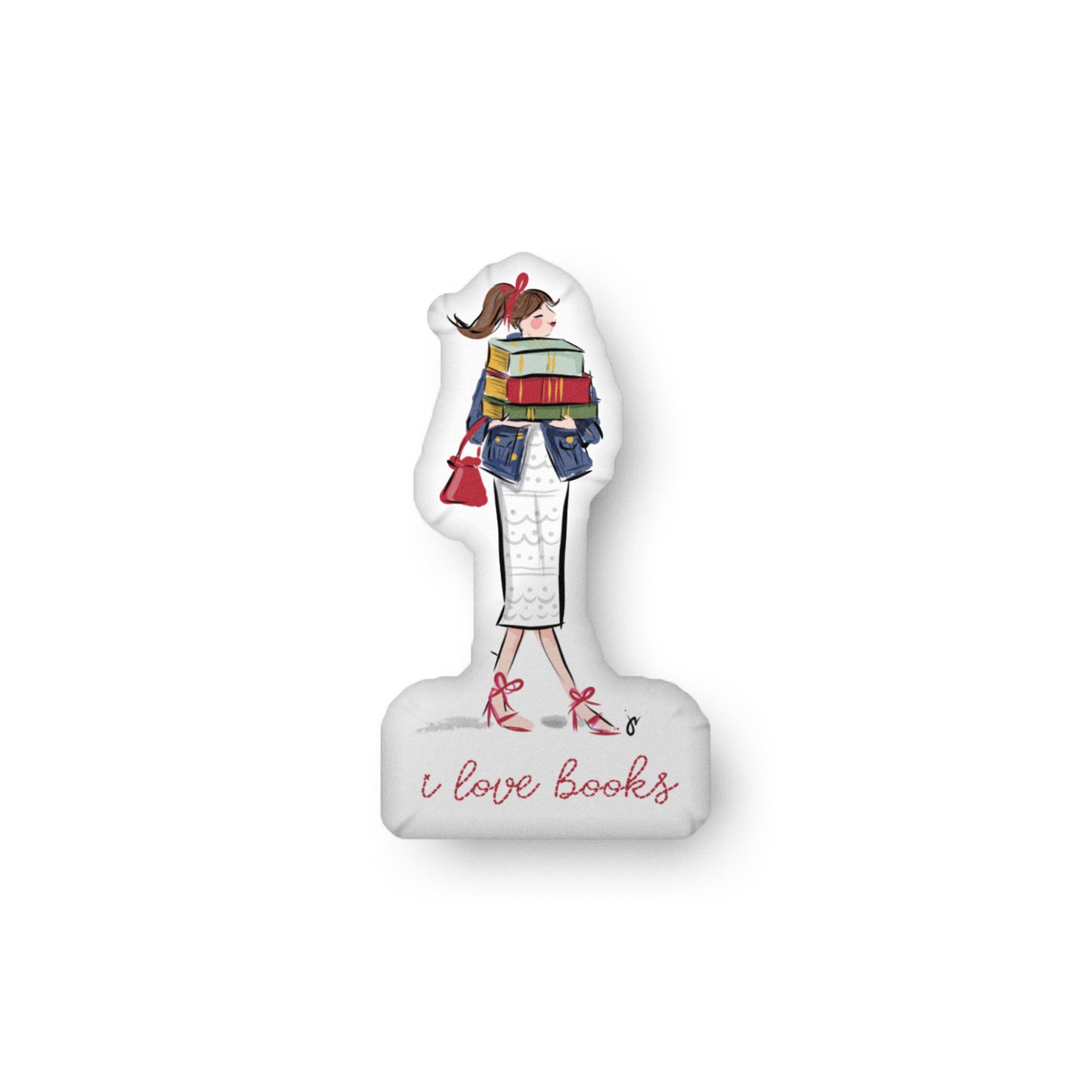 I Love Books Pillow Doll