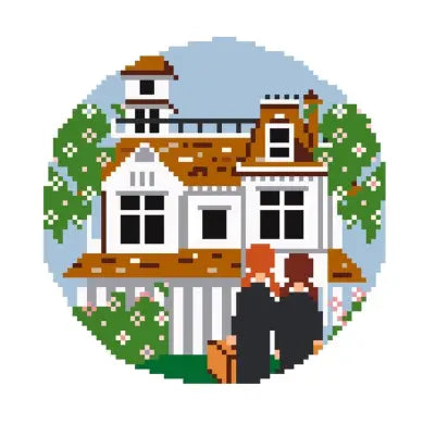 JV196 - Practical Magic Round Needlepoint Canvas