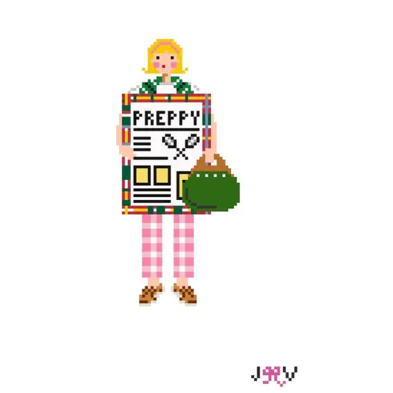 JV184 - Preppy Blonde Needlepoint Canvas
