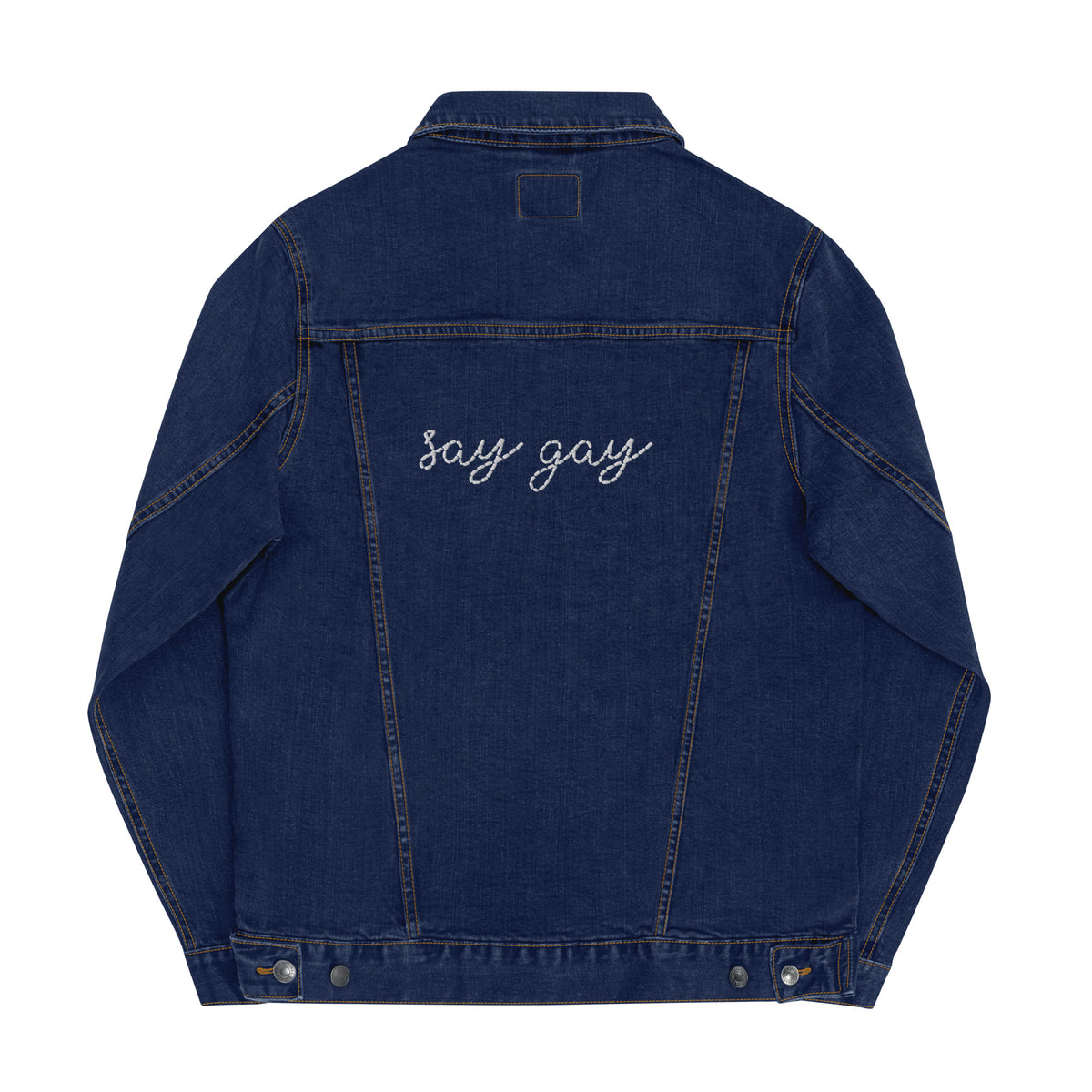 Say Gay Unisex denim jacket