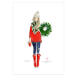 Wreath Girl Blonde Greeting Card