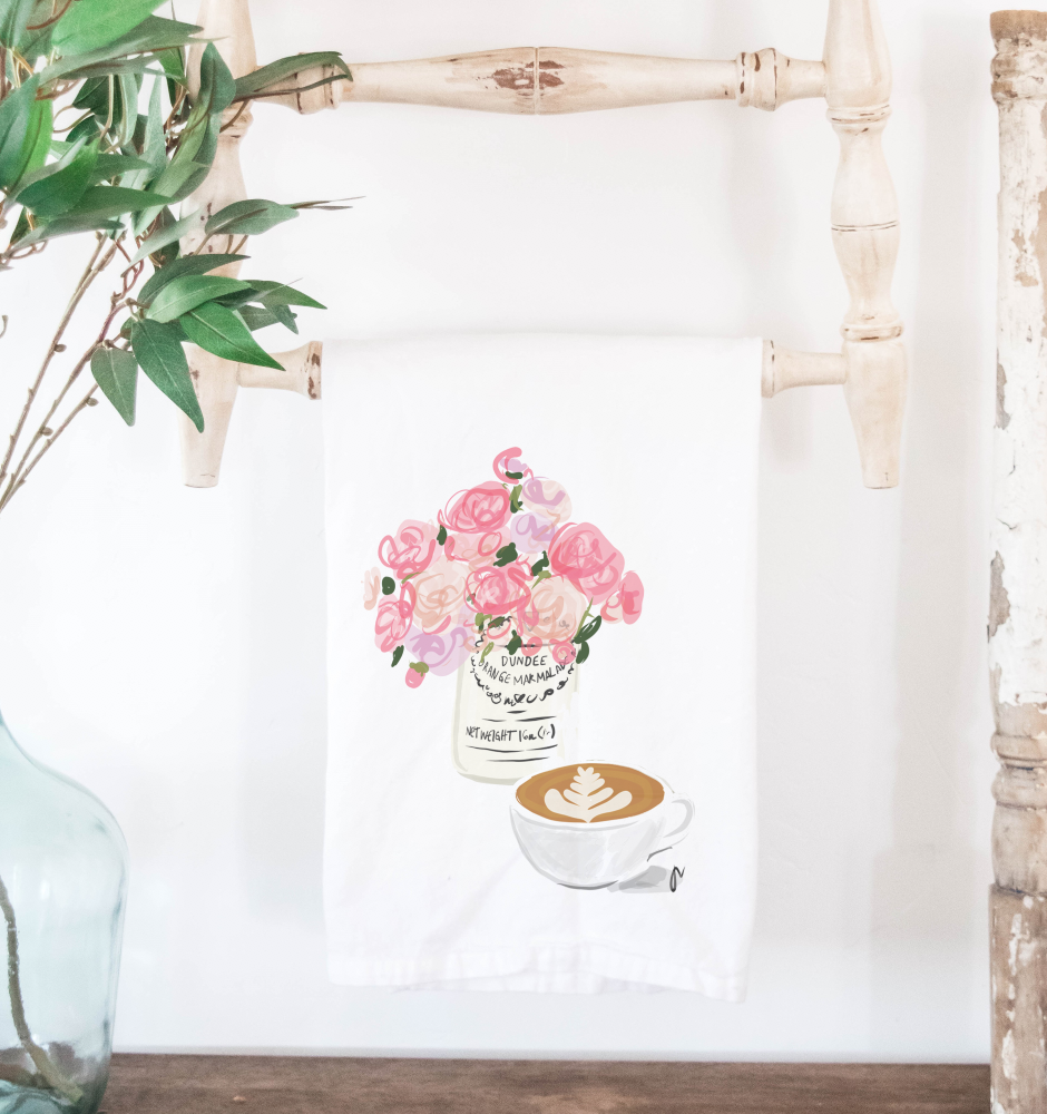 Coffee & Flowers Tea Towels