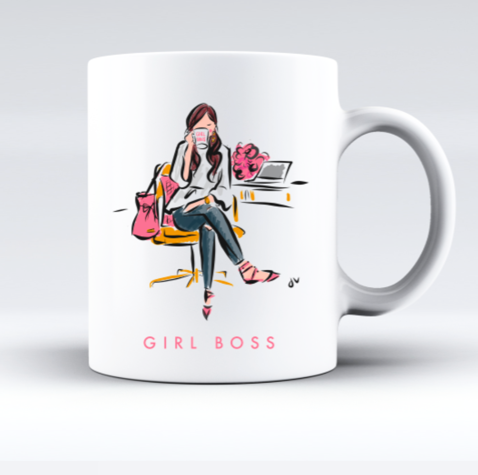 Girl online boss coffee