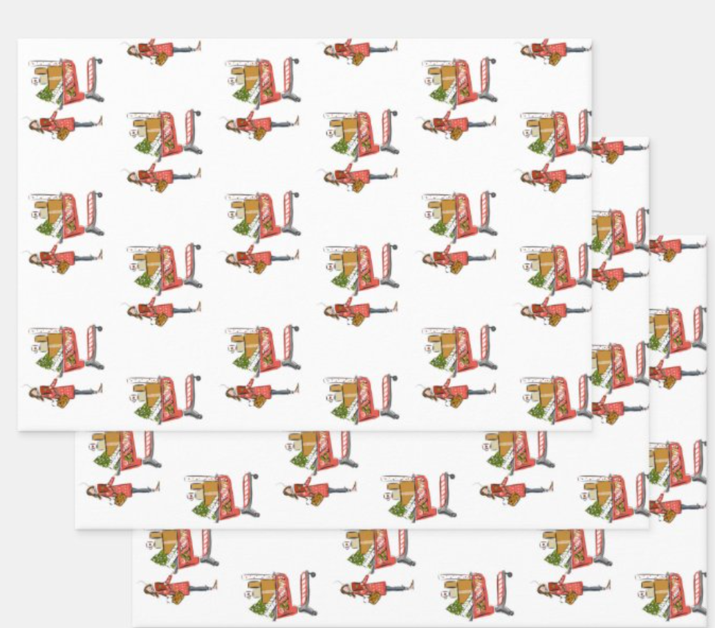 Christmas Shopper Gift Wrap Sheets