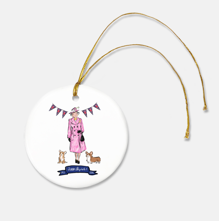 Jubilee Ceramic Two-Sided Ornament