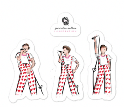 Harry Styles Heart Overalls Stickers