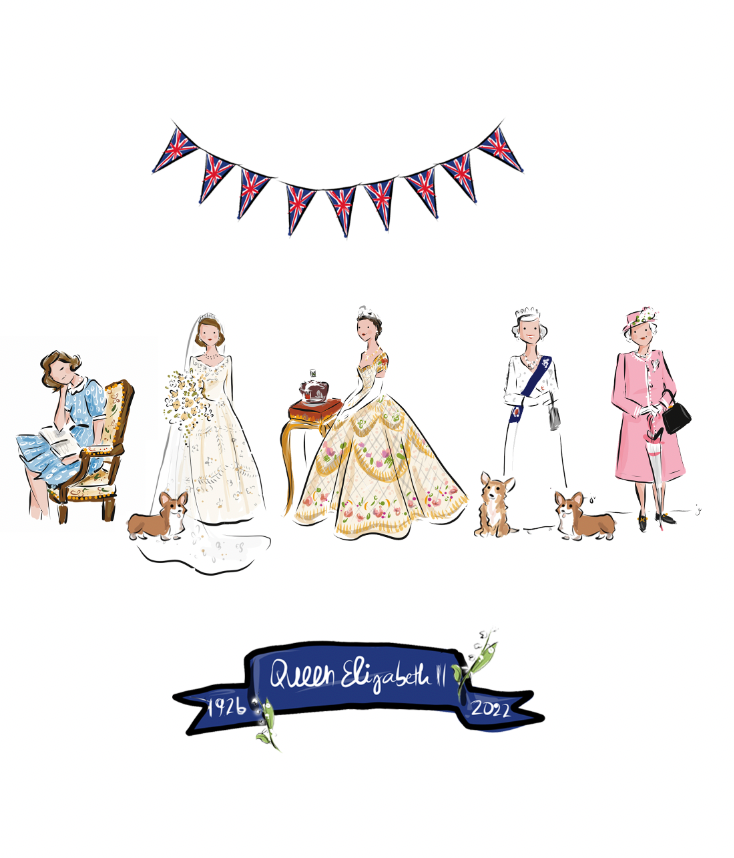 Queen Elizabeth Life Celebration Art Print