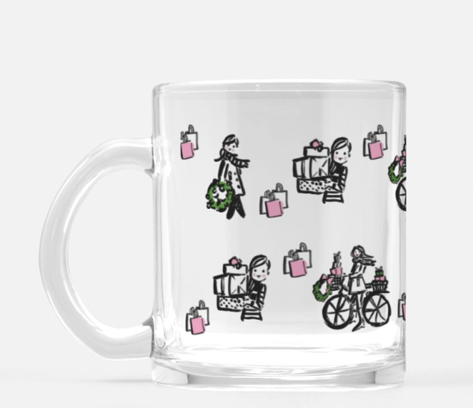 Holiday 22 B/W Glass Mug