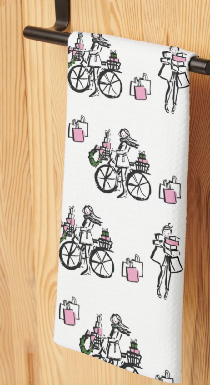 Holiday 22 B/W Kitchen Towel
