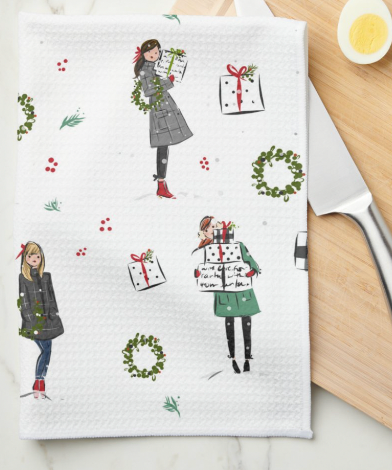 Holiday Girls Kitchen Towel