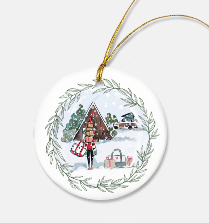 Holiday Snow Day 22 Ceramic Ornament