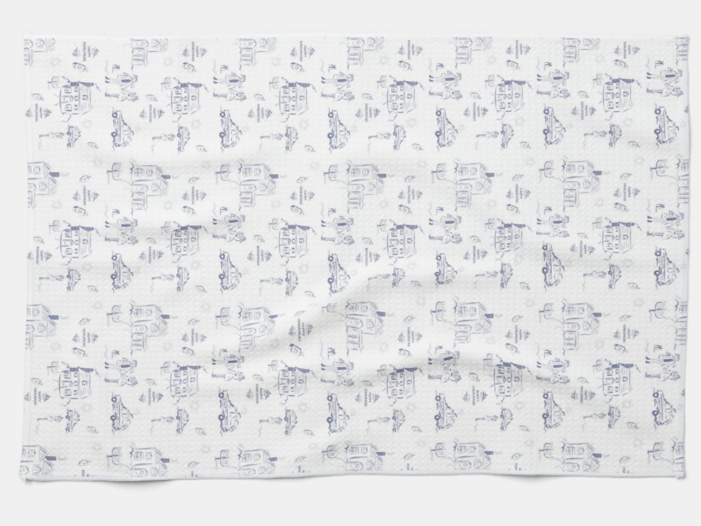 Hanukkah Toile Kitchen Towels