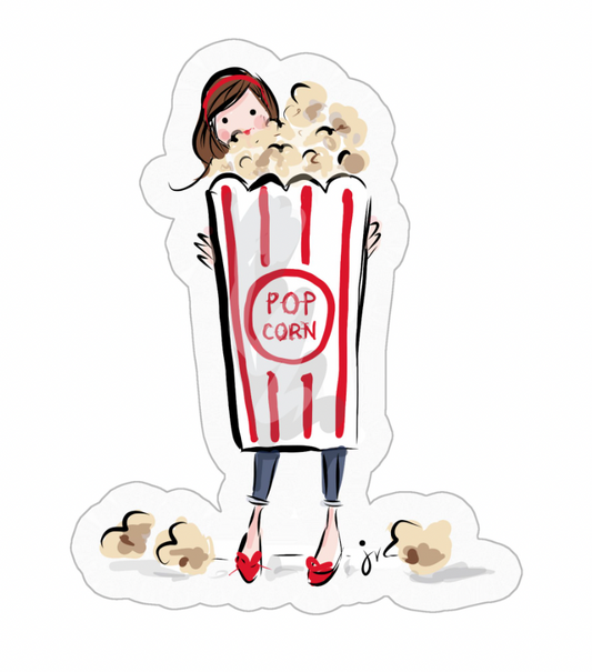 Popcorn Girl Sticker