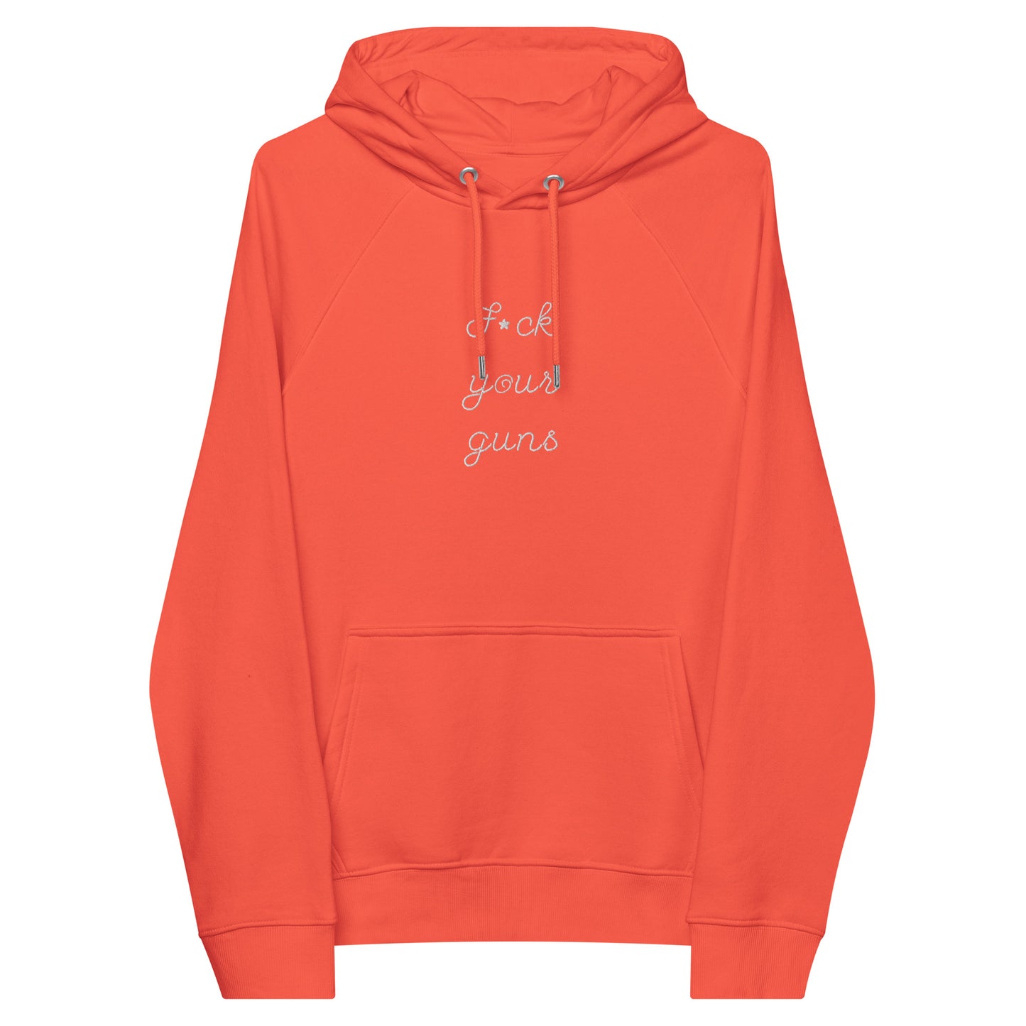 F Your Guns Unisex Eco Raglan Embroidered Hoodie