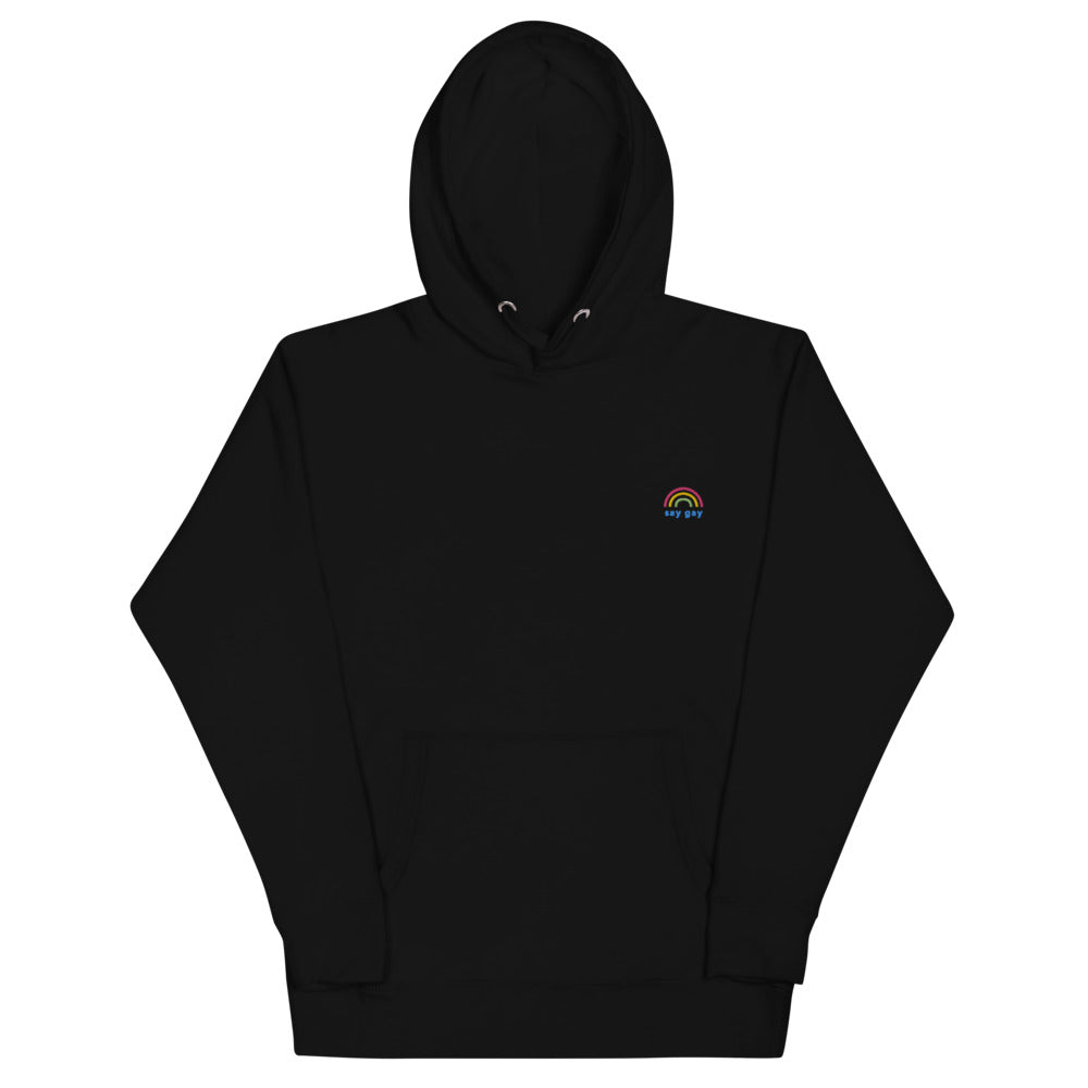 Say Gay Unisex Embroidered Hoodie