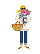 VJV127 - News & Flowers Girl Blonde Needlepoint Canvas