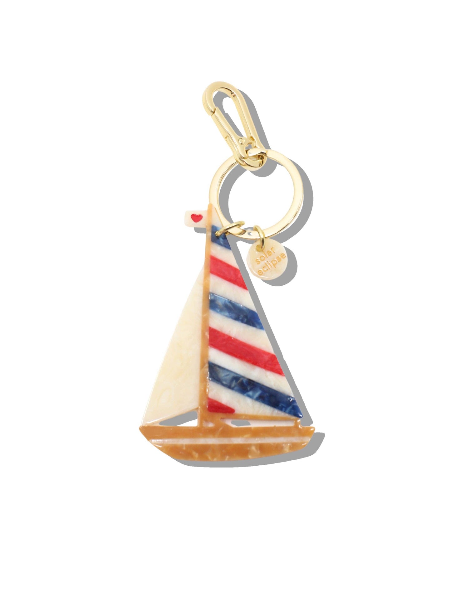 Hand-painted Sailboat Bag Charm + Keychain | Eco-Friendly