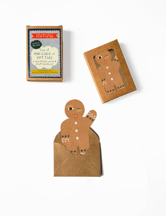 Gingerbread Man Mini Cards - box of 6