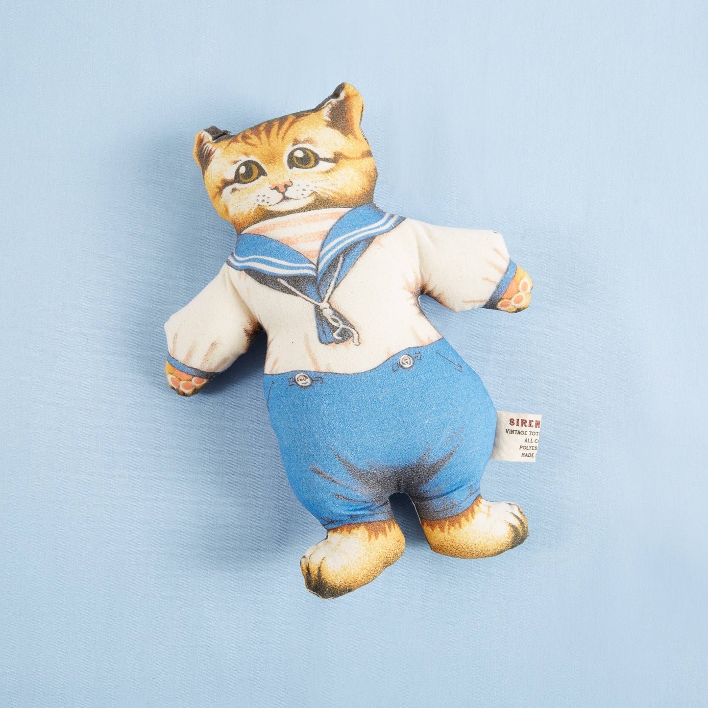 Sailor Kitty Pillow 10.5"x7.5" Cotton Vintage Style