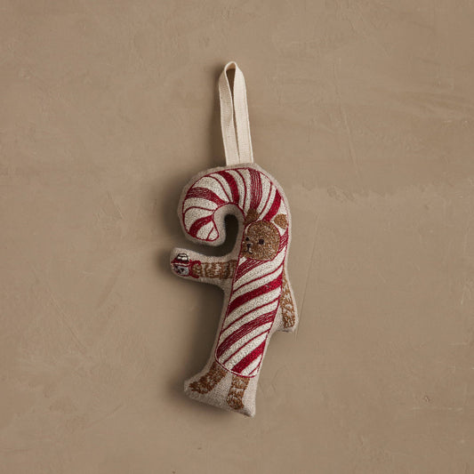 Candy Cane Dog Ornament