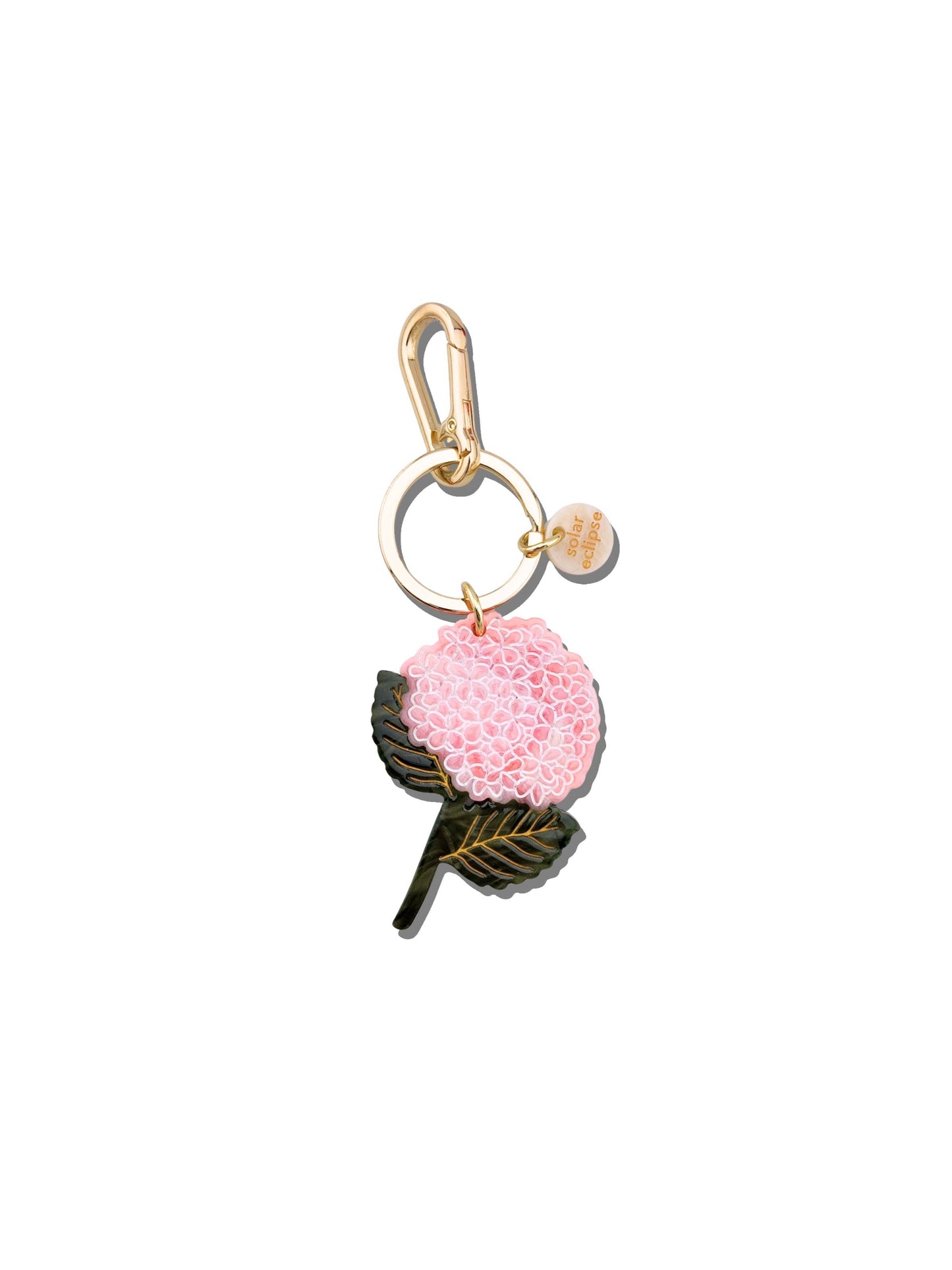 Hand-painted Hydrangea Bag Charm + Keychain | Eco-Friendly
