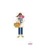 VJV126 - News & Flowers Girl Dark Needlepoint Canvas