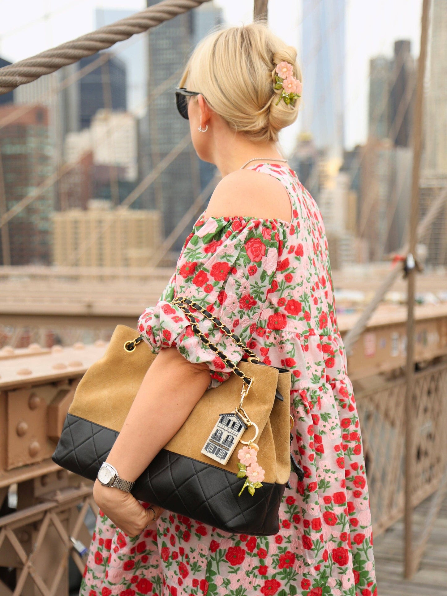 Hand-painted Basque Boulangerie Bag Charm + Keychain | Eco-Friendly